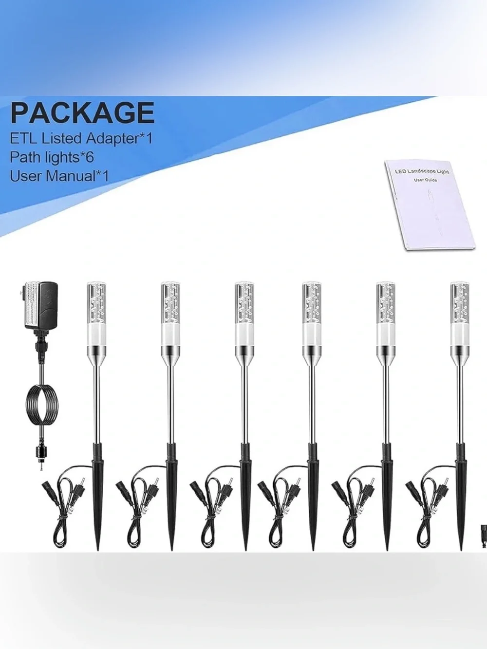 💡🌿 6-Pack LED Low Voltage Outdoor Pathway Lights – 12V Landscape Lighting Kit